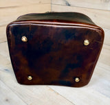 Western Cowhide Leather Toiletry and Cosmetic Bag