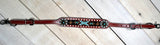 Teal and Gold Beaded Rhinestone Concho Wither Strap