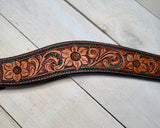 Teal Dotted Floral Tooled Breastcoller