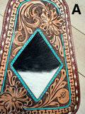 Small Leather Tooled Western Sling Bag