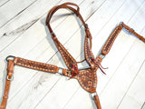 Floral Tooled Gladiator Style Leather Tack Set
