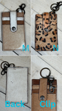 Brown Cowhide Keychain Card Holder