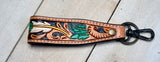 Wide Tooled Leather Key Fobs