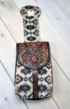 Desert Aztec Floral Tooled Saddle Bag