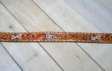 Vegas Leather Tooled Turquoise Accent Woman’s Belt