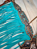 Turquoise Arrow Weaved Fringe Tack Set