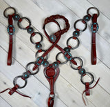 Turquoise and Silver Concho and Ring Tack Set