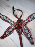Navajo Teal and Brown Beaded Tack Set