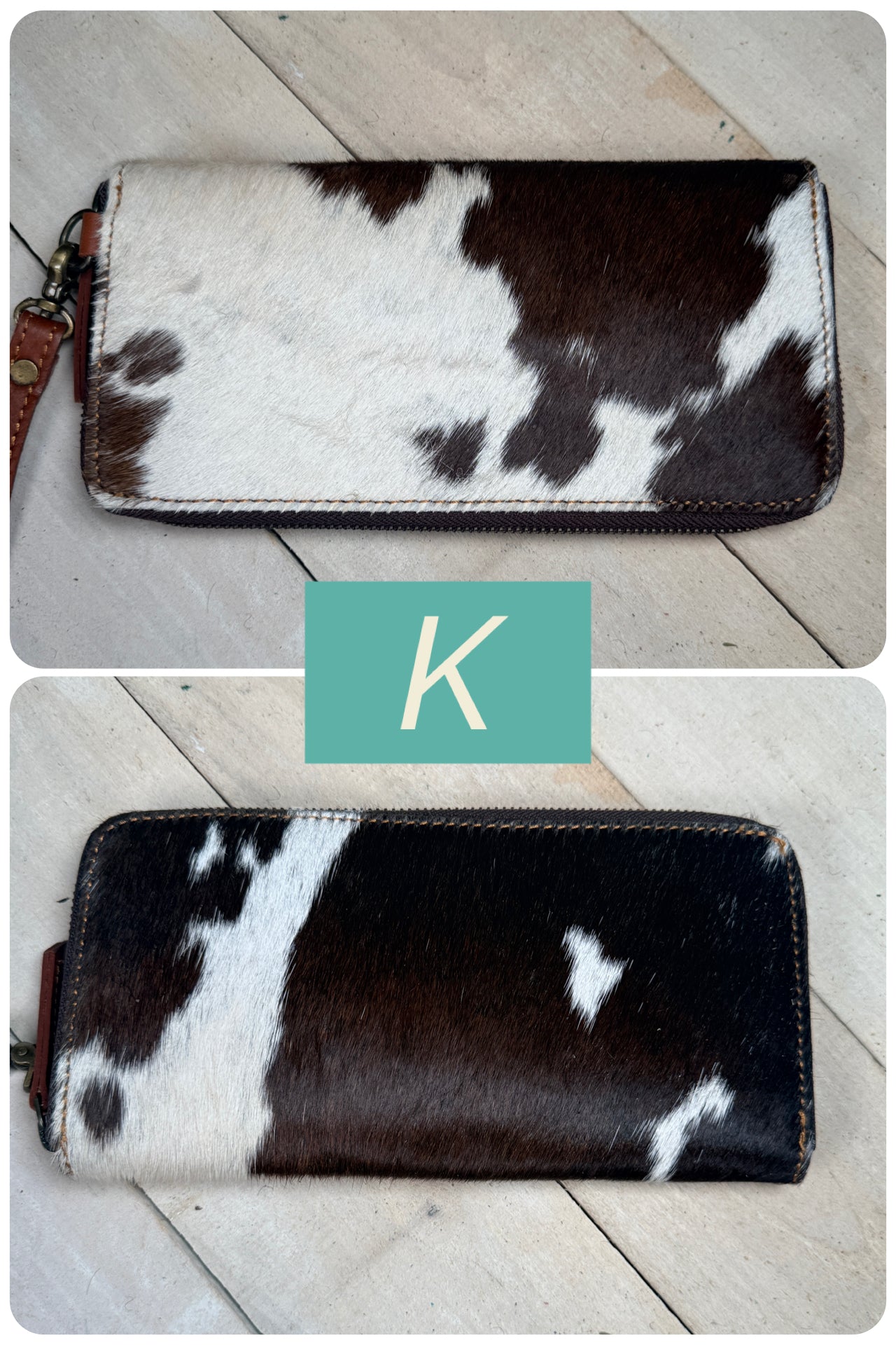 Brown Cowhide Leather Outer Wallet