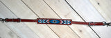 Blue Red White Aztec Beaded Wither Strap