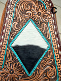 Small Leather Tooled Western Sling Bag