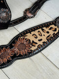 Sunflower Hair-on Cheetah Barrel Racer Concho Tack Set