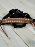 White Buckstitch Rough Out Bronc Halter