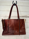 Sunflower Tooled and Hide Tote Bag