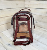 Clear Flower Leather Tooled Backpack