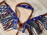 Red White and Blue Twisted Fringe Tack Set
