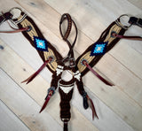 High Desert Brown and Blue Woven Tack Set