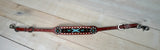 Gold Cross and Teal Beaded Wither Strap