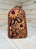 Small Leather Tooled Western Sling Bag
