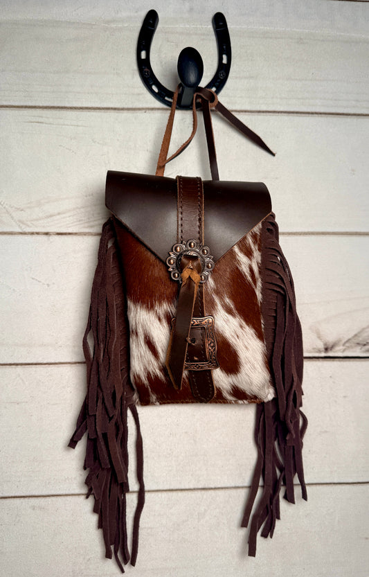 Hide and Fringe Cinch Saddle Bag