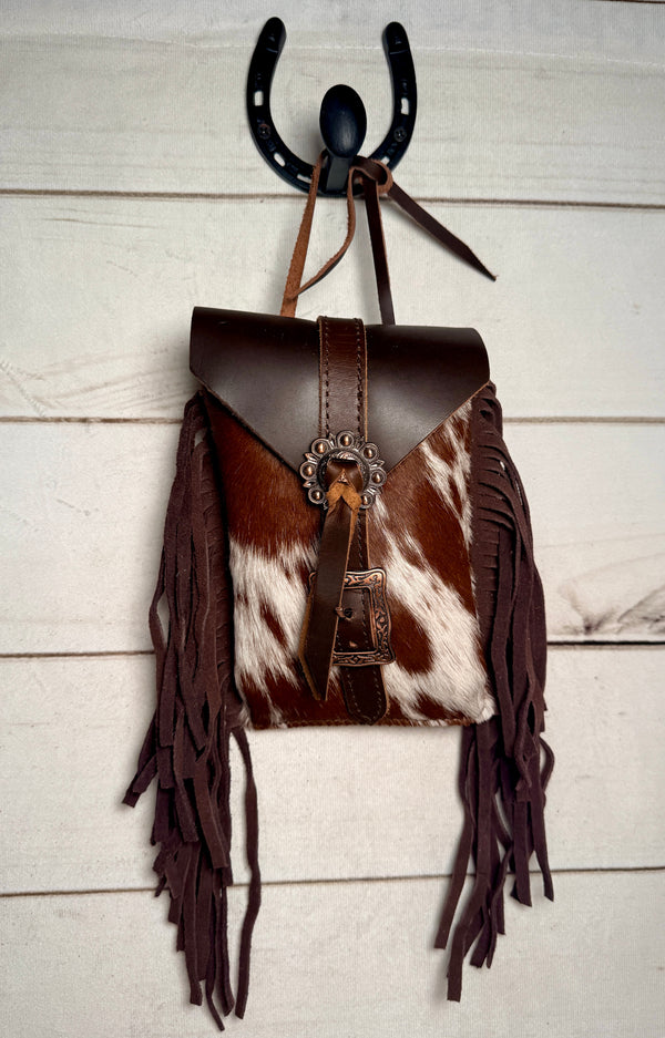Hide and Fringe Cinch Saddle Bag