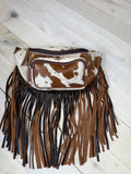 Cowhide Leather FringeCrossbody/Waist Bag