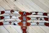 Leather Cross Hair on Hide Silver Stud Tack Set
