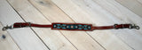 Teal White and Black Beaded Silver Concho Wither Strap