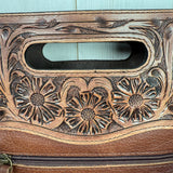 Branded Rodeo Days Hide & Leather Handle Fringe Bag