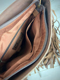Cowhide Crossbody Tassel Handbag