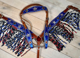 Red White and Blue Twisted Fringe Tack Set