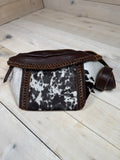 Cowhide Leather Braided Crossbody/Waist Bag