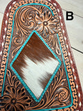 Small Leather Tooled Western Sling Bag