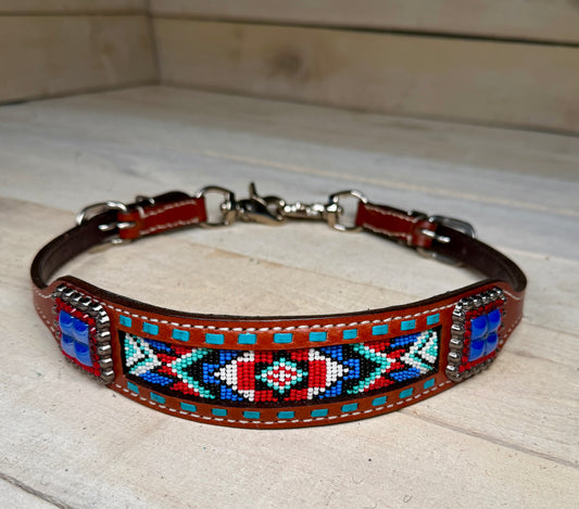 Red White and Blue Crystal Beaded Wither Strap