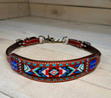 Red White and Blue Crystal Beaded Wither Strap