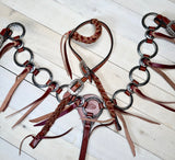 Leather Tassel Silver Concho and Ring  Tack Set