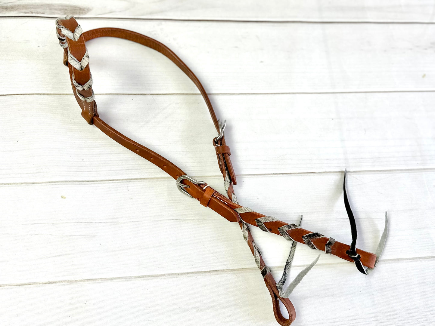 Cowhide Laced Leather One Ear Headstall