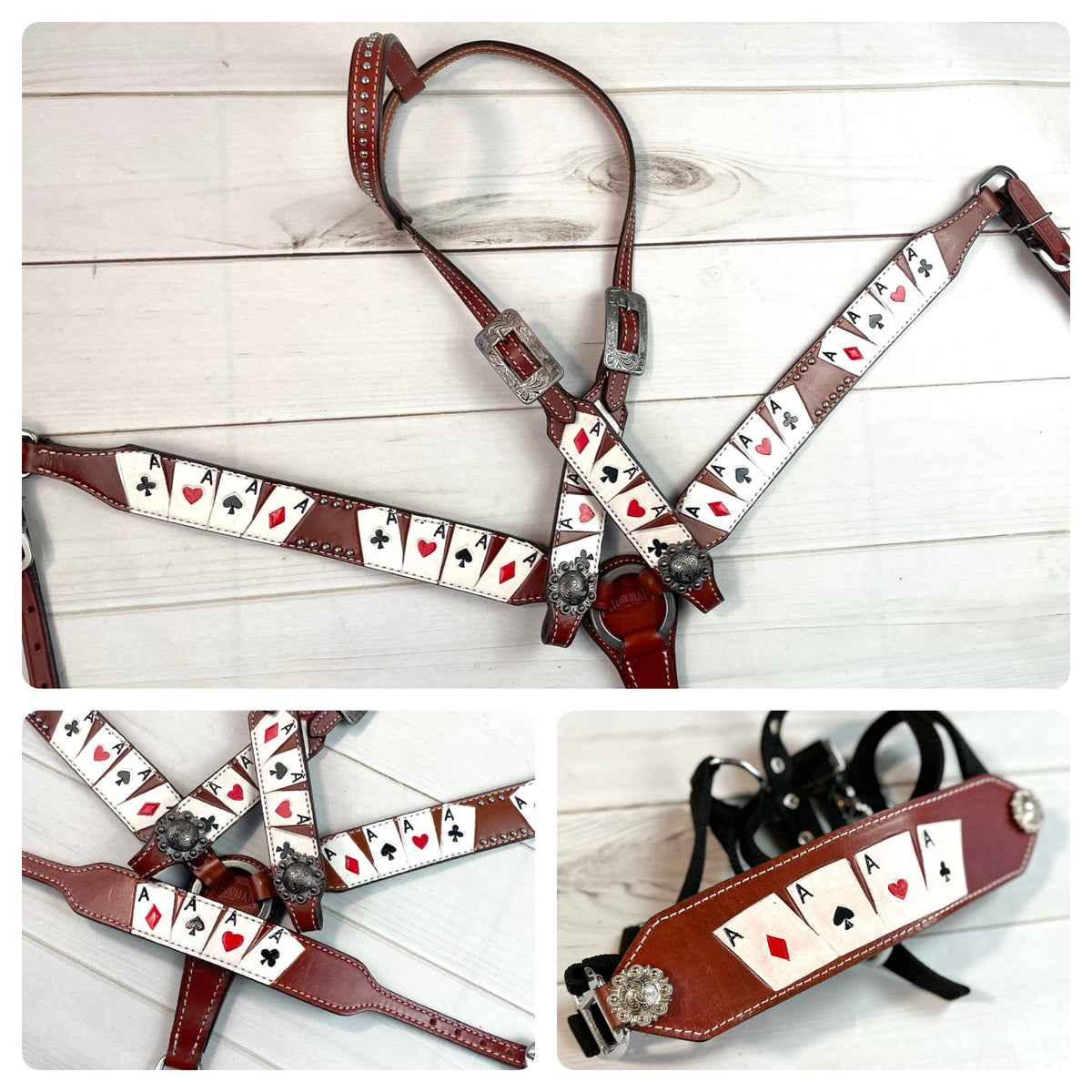 Vegas Aces Painted Leather Tack Set