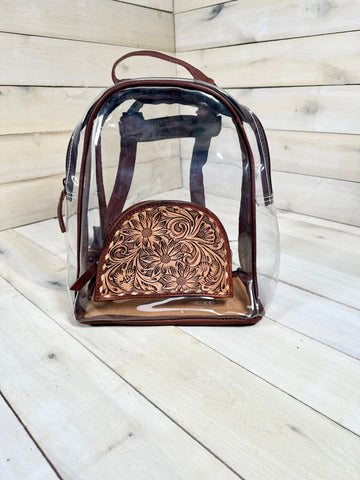 clear leather backpack Clear Flower Leather Tooled Backpack – Cowgirl Barn & Tack