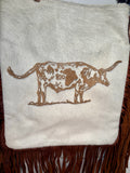 Rancher Branded Large Crossbody Bag with Leather Fringe