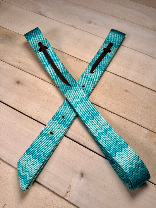 Teal Chevron Cinch Strap