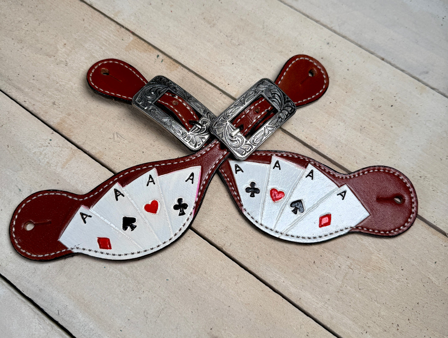 Vegas Aces Painted Spur Straps