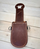 Cowhide  Silver Studded and Leather Tooled Saddle Bag