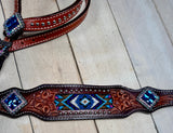 Royal Blue Crystal Concho Beaded Tack Set