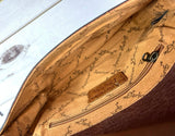 Dark Tooled Leather Envelope Clutch Handbag