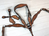 Studded Desert Cactus Tooled Leather Tack Set