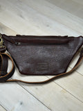 Cowhide Leather Braided Crossbody/Waist Bag