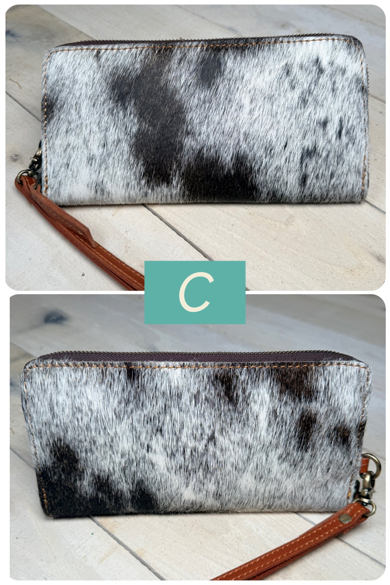Brown Cowhide Leather Outer Wallet