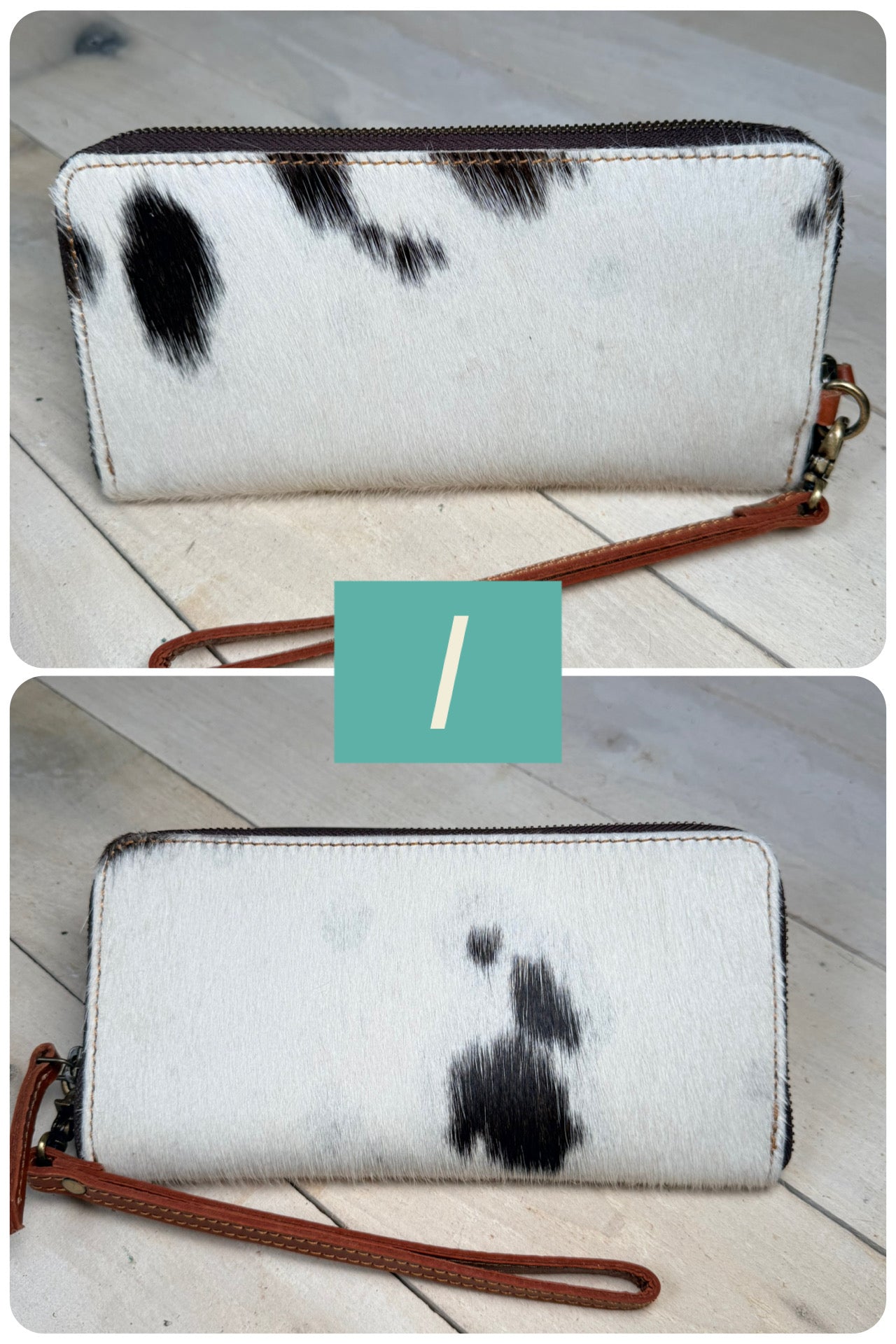 Brown Cowhide Leather Outer Wallet