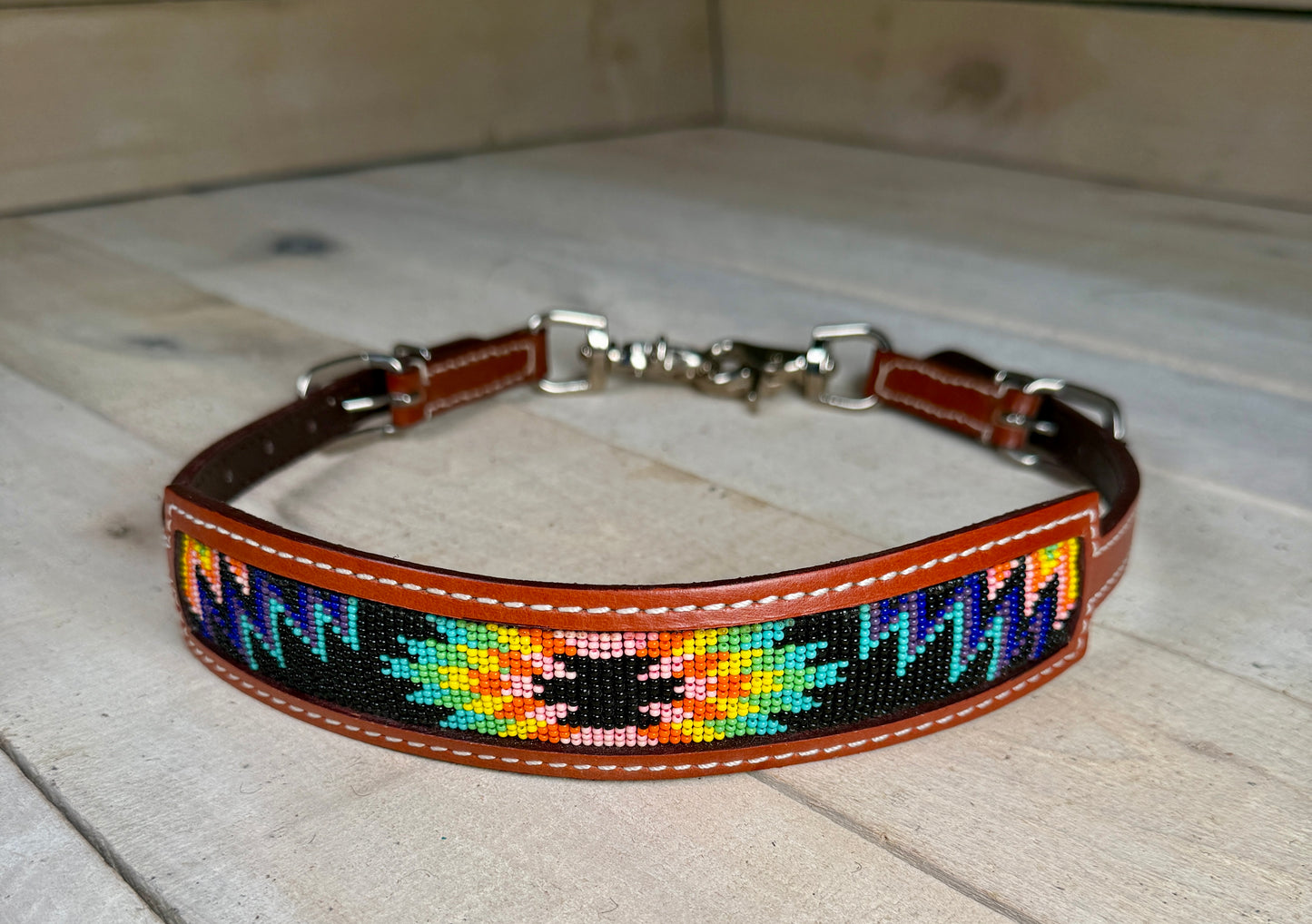 Neon Aztec Beaded Wither Strap